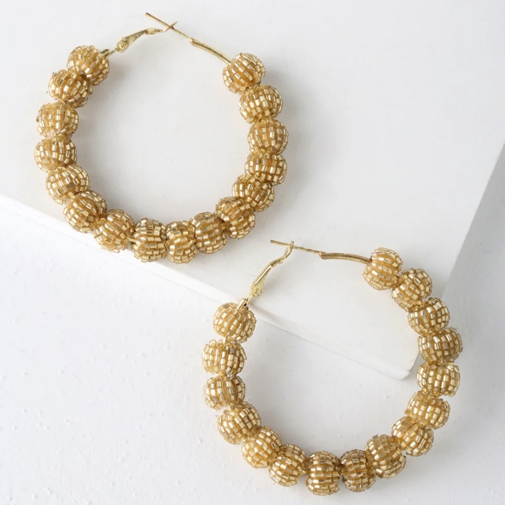 Lulus Gold Beaded Earrings